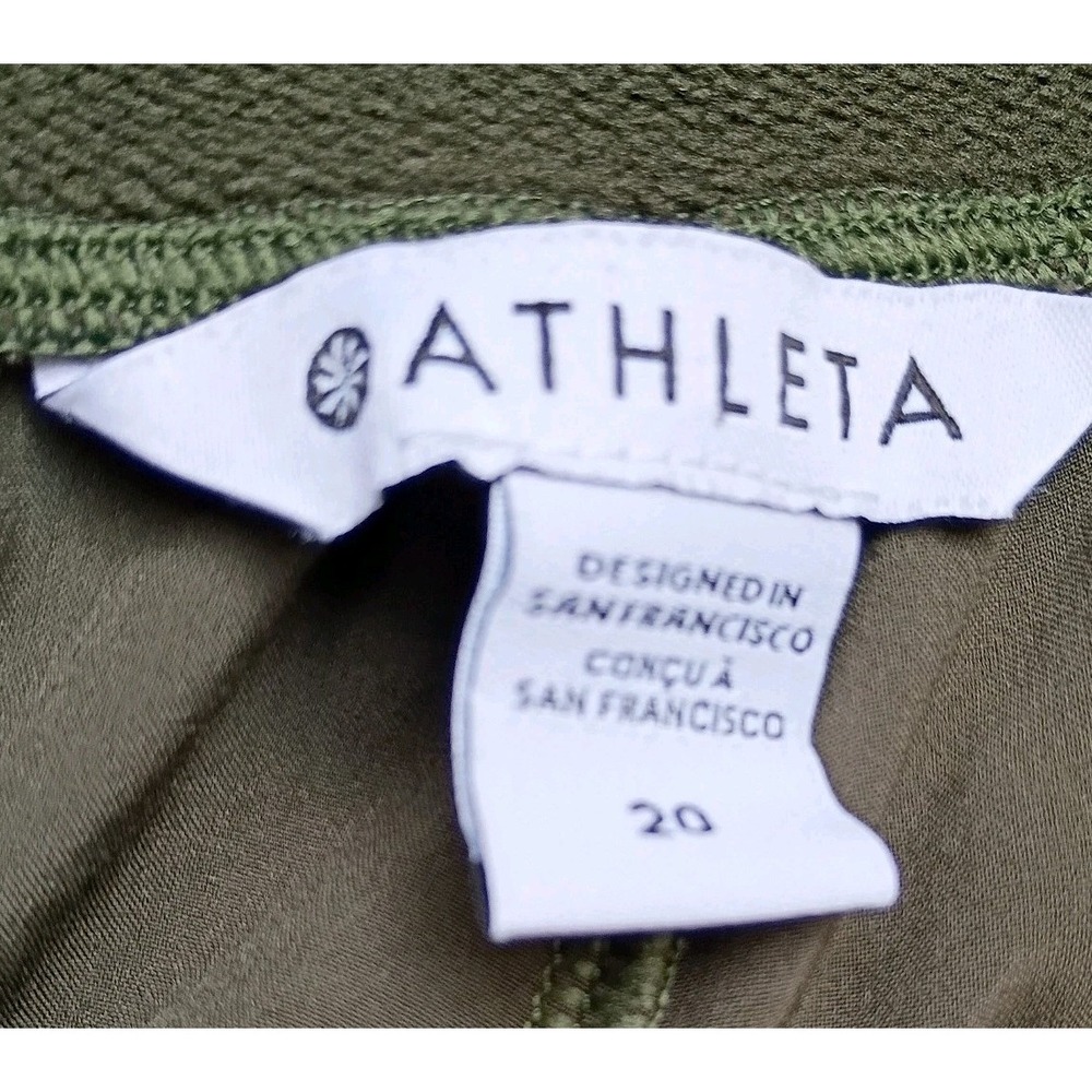 Athleta Pants Womens 20 Green Cosmic Kick Flare Pull On Lightweight Stretch